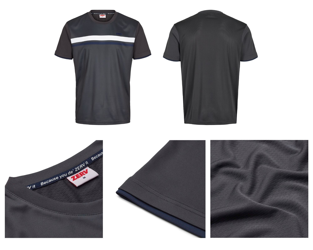 Zerv svedtransportende trænings t-shirt i grå med stribe